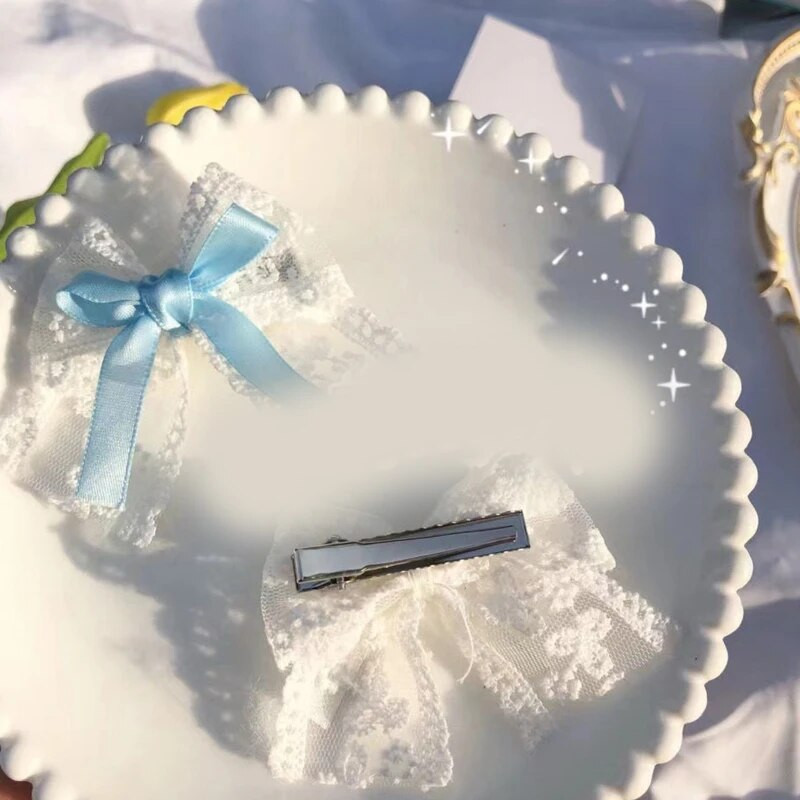 Plaukų segtukai mergaičių plaukų formavimo festivaliui Bowknot Shape Barrettes Lolita didelio dizaino metalinės plaukų segtukai vestuvėms