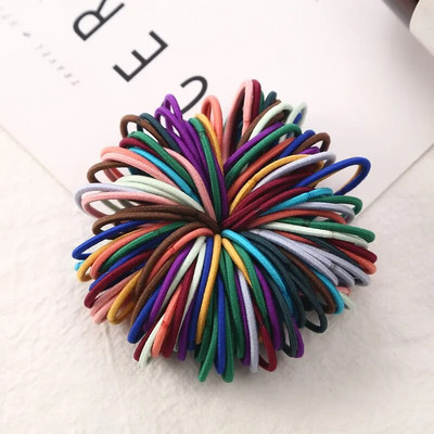 100 tk/partii 3 CM Tüdrukute elastsed juuksepaelad Kummipael Scrunchies Peapael hobusesaba hoidikukumm juustele Lastele Juuste aksessuaarid