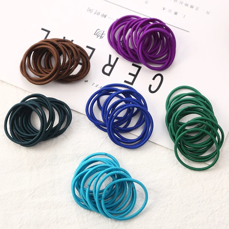100 tk/partii 3 CM Tüdrukute elastsed juuksepaelad Kummipael Scrunchies Peapael hobusesaba hoidikukumm juustele Lastele Juuste aksessuaarid
