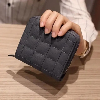 Portofel mic pentru femei Mini portofel solid pentru femeie drăguță, cu fermoar scurt, portofel din piele PU, portofel de mână pentru femei