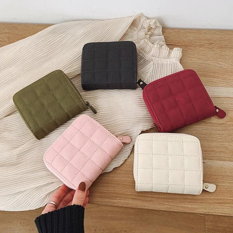 Uus naiste väike rahakott, naiste mini, soliidne rahakott, armas tüdruk, lühike tõmblukk, nahast rahakott, naiste kätekott