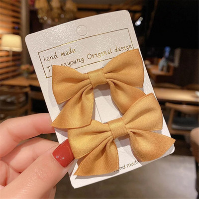 2 buc/set, panglică grosgrain lucrată manual, agrafe de păr cu fundă, agrafe de aligator antiderapante, barete laterale pentru accesorii de păr pentru fetițe