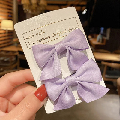 2 buc/set, panglică grosgrain lucrată manual, agrafe de păr cu fundă, agrafe de aligator antiderapante, barete laterale pentru accesorii de păr pentru fetițe