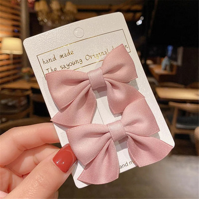 2 buc/set, panglică grosgrain lucrată manual, agrafe de păr cu fundă, agrafe de aligator antiderapante, barete laterale pentru accesorii de păr pentru fetițe