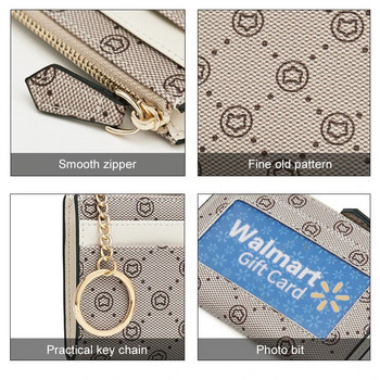 Γυναικείο κοντό πορτοφόλι μόδας FOXER Υψηλής ποιότητας δερμάτινο PVC με στάμπα με κέρματα Γυναικείο πορτοφόλι για μικρές κάρτες Κομψές γυναικείες τσάντες χρημάτων