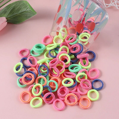 100 τμχ Κορίτσια ελαστικό λαστιχάκι Κορίτσια για τα μαλλιά Παιδικά Sweet Nylon Scrunchie Headbands Baby Ponytail Αξεσουάρ για τα μαλλιά Δώρο