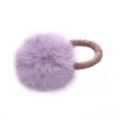 Minge de blană cu frânghie elastică bandă de păr, suporturi elastice pentru coadă de cal, minge de pluș, inel de păr roz dulce, accesorii de păr pentru fete