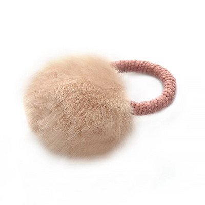Minge de blană cu frânghie elastică bandă de păr, suporturi elastice pentru coadă de cal, minge de pluș, inel de păr roz dulce, accesorii de păr pentru fete