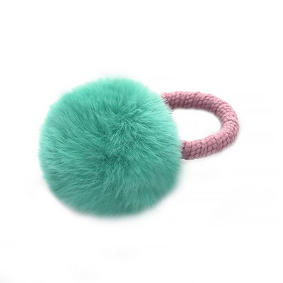 Minge de blană cu frânghie elastică bandă de păr, suporturi elastice pentru coadă de cal, minge de pluș, inel de păr roz dulce, accesorii de păr pentru fete