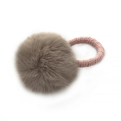 Minge de blană cu frânghie elastică bandă de păr, suporturi elastice pentru coadă de cal, minge de pluș, inel de păr roz dulce, accesorii de păr pentru fete