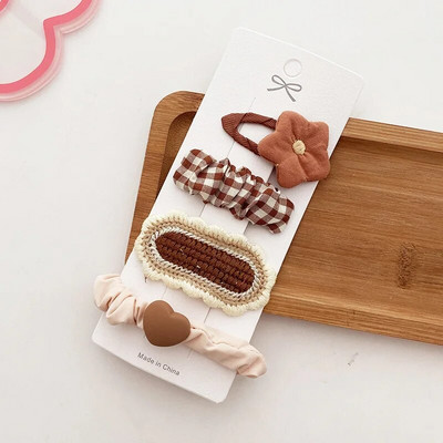 4gab/komplekts Mini Baby Girl Matu Spraude Jauki puķains Bunny Princeses matu sprādze mazai meitenei Jauki sprādziena sānu sprādzes matu aksesuāri