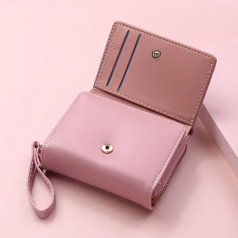 Uus moodne naiste rahakott PU-nahast naiste väike taskumündikott Naistele Hasp Mini Clutch Card Krediitkaardiga naiste tõmblukuga rahakott 2022