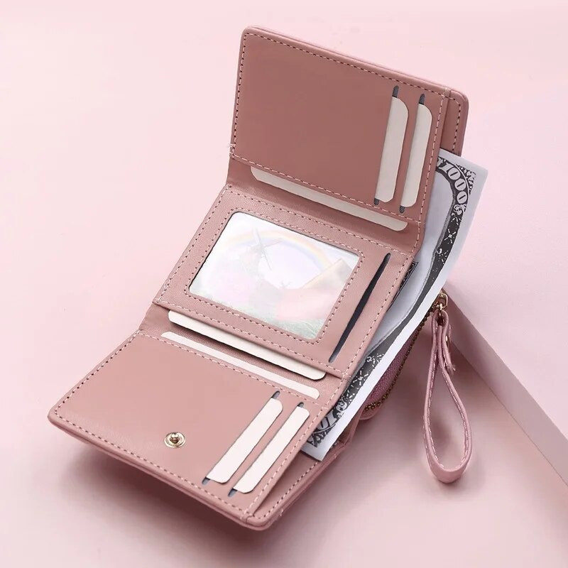 Uus moodne naiste rahakott PU-nahast naiste väike taskumündikott Naistele Hasp Mini Clutch Card Krediitkaardiga naiste tõmblukuga rahakott 2022