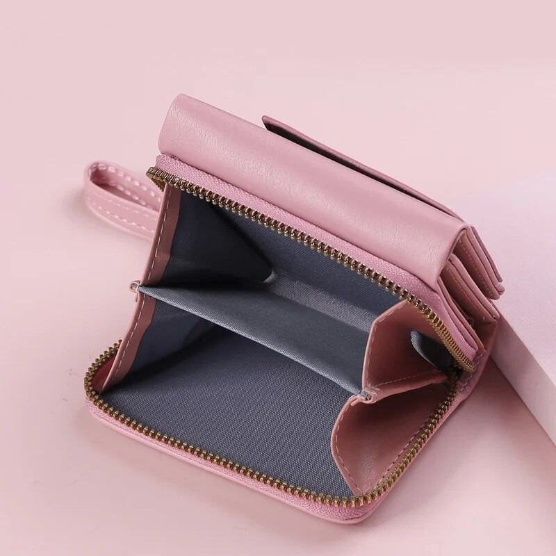 Uus moodne naiste rahakott PU-nahast naiste väike taskumündikott Naistele Hasp Mini Clutch Card Krediitkaardiga naiste tõmblukuga rahakott 2022