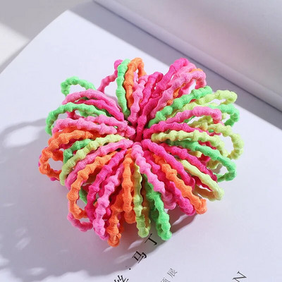 100PCS/Set Šarene najlonske osnovne elastične gumice za kosu za djevojčice, dječje kikice, gumice za kosu, gumice za kosu, modni dodaci za kosu