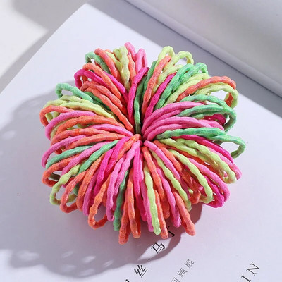 100PCS/Set Šarene najlonske osnovne elastične gumice za kosu za djevojčice, dječje kikice, gumice za kosu, gumice za kosu, modni dodaci za kosu