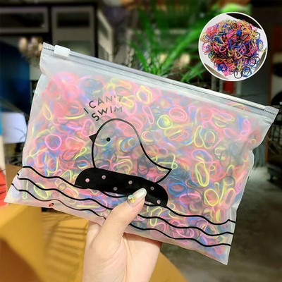 100PCS/Set Šarene najlonske osnovne elastične gumice za kosu za djevojčice, dječje kikice, gumice za kosu, gumice za kosu, modni dodaci za kosu