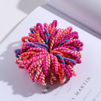 100PCS/Set Šarene najlonske osnovne elastične gumice za kosu za djevojčice, dječje kikice, gumice za kosu, gumice za kosu, modni dodaci za kosu