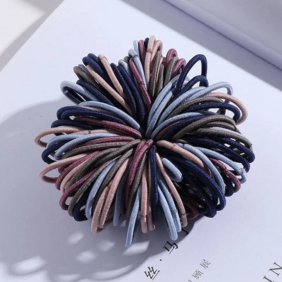 100PCS/Set Šarene najlonske osnovne elastične gumice za kosu za djevojčice, dječje kikice, gumice za kosu, gumice za kosu, modni dodaci za kosu