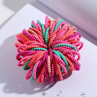 100PCS/Set Šarene najlonske osnovne elastične gumice za kosu za djevojčice, dječje kikice, gumice za kosu, gumice za kosu, modni dodaci za kosu