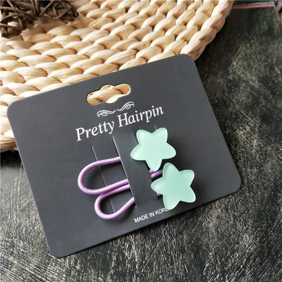 2 buc. Benzi elastice de păr cu culoare fluorescentă pentru copii, stea cu inimă florală, frânghie de păr, cravată de păr pentru fetiță, accesorii pentru păr