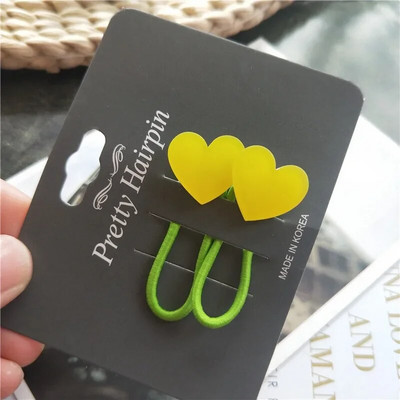 2 buc. Benzi elastice de păr cu culoare fluorescentă pentru copii, stea cu inimă florală, frânghie de păr, cravată de păr pentru fetiță, accesorii pentru păr