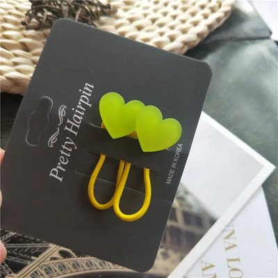 2 buc. Benzi elastice de păr cu culoare fluorescentă pentru copii, stea cu inimă florală, frânghie de păr, cravată de păr pentru fetiță, accesorii pentru păr