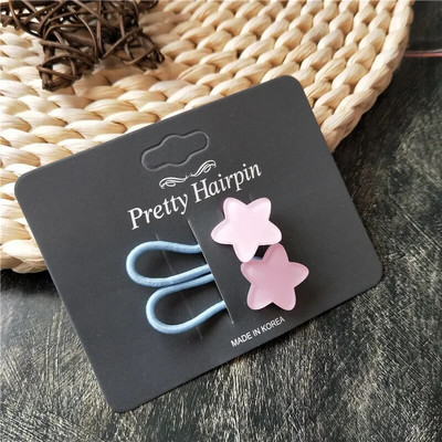2 buc. Benzi elastice de păr cu culoare fluorescentă pentru copii, stea cu inimă florală, frânghie de păr, cravată de păr pentru fetiță, accesorii pentru păr