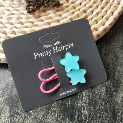 2 buc. Benzi elastice de păr cu culoare fluorescentă pentru copii, stea cu inimă florală, frânghie de păr, cravată de păr pentru fetiță, accesorii pentru păr