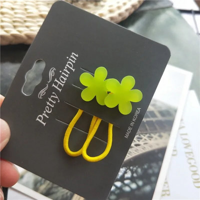 2 buc. Benzi elastice de păr cu culoare fluorescentă pentru copii, stea cu inimă florală, frânghie de păr, cravată de păr pentru fetiță, accesorii pentru păr
