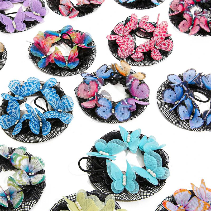 1 τμχ Πεταλούδα Μόδα Κορίτσια Παιδικό Μπαλέτο Χορού Πατινάζ Snoods Κάλυμμα με δίχτυ για κότσο Μαύρο Αξεσουάρ styling μαλλιών