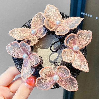 Baletas Lotynų Amerikos šokiai Plaukų tinklelis drugelis gėlių stilius Kasdienis kūno lavinimas šokio klasės pasirodymas plaukų kišenės kamuoliukai galvos dirbinys