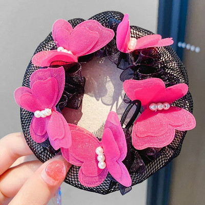 Baletas Lotynų Amerikos šokiai Plaukų tinklelis drugelis gėlių stilius Kasdienis kūno lavinimas šokio klasės pasirodymas plaukų kišenės kamuoliukai galvos dirbinys