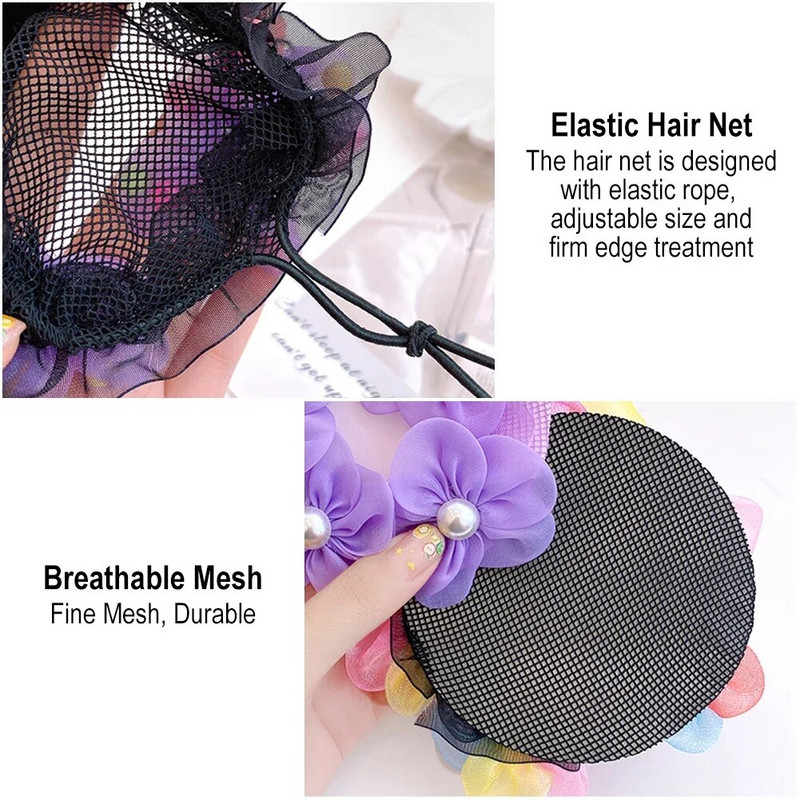 Baletas Lotynų Amerikos šokiai Plaukų tinklelis drugelis gėlių stilius Kasdienis kūno lavinimas šokio klasės pasirodymas plaukų kišenės kamuoliukai galvos dirbinys