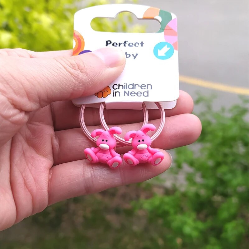 2 ΤΕΜ. Νέο Cute Bear and Lion Princess Headwear Παιδικά κινούμενα σχέδια ελαστικές κορδέλες μαλλιών Παιδικά σχοινιά για κορίτσια Αξεσουάρ Μωρό