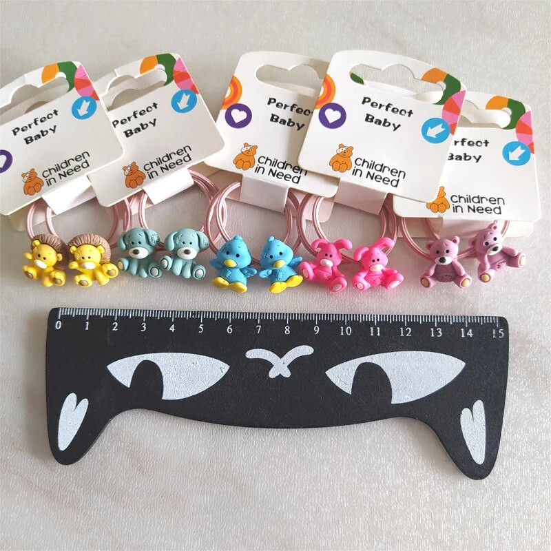 2 ΤΕΜ. Νέο Cute Bear and Lion Princess Headwear Παιδικά κινούμενα σχέδια ελαστικές κορδέλες μαλλιών Παιδικά σχοινιά για κορίτσια Αξεσουάρ Μωρό