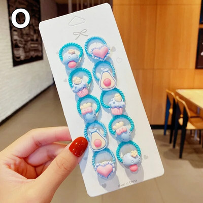 10 ΤΕΜ/Σετ Κορίτσια χαριτωμένο λουλούδι κινουμένων σχεδίων Μικρές ελαστικές κορδέλες για τα μαλλιά Παιδική αλογοουρά δέσιμο μαλλιών Λαστιχένιες μπάντες μόδας Σετ αξεσουάρ μαλλιών