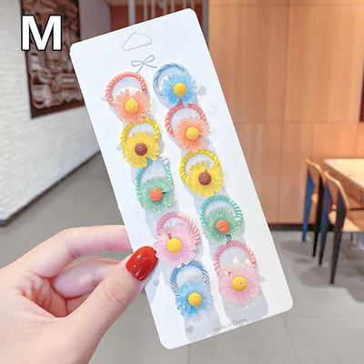 10 ΤΕΜ/Σετ Κορίτσια χαριτωμένο λουλούδι κινουμένων σχεδίων Μικρές ελαστικές κορδέλες για τα μαλλιά Παιδική αλογοουρά δέσιμο μαλλιών Λαστιχένιες μπάντες μόδας Σετ αξεσουάρ μαλλιών