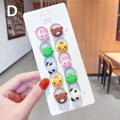 10 ΤΕΜ/Σετ Κορίτσια χαριτωμένο λουλούδι κινουμένων σχεδίων Μικρές ελαστικές κορδέλες για τα μαλλιά Παιδική αλογοουρά δέσιμο μαλλιών Λαστιχένιες μπάντες μόδας Σετ αξεσουάρ μαλλιών