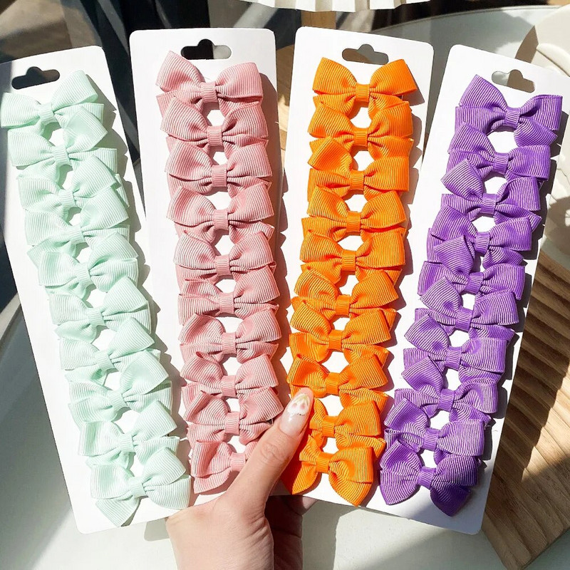 10 tk/komplekt 1,9`` Mini Solid Bows juukseklambrid armsatele beebitüdrukutele Boutique Bowknot juuksenõelad, peakatted, laste juukseaksessuaarid