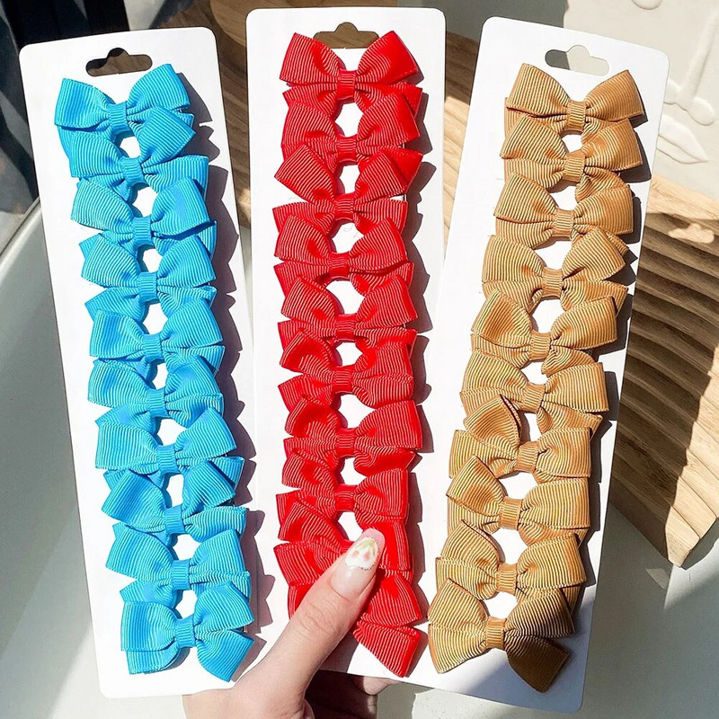 10 tk/komplekt 1,9`` Mini Solid Bows juukseklambrid armsatele beebitüdrukutele Boutique Bowknot juuksenõelad, peakatted, laste juukseaksessuaarid