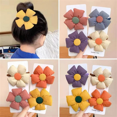 Λαστιχάκια για κορίτσια Lovely Cartoon Flowers Butterfly Elastic Hair bands Σχοινάκι για αλογοουρά Παιδικά αξεσουάρ μαλλιών