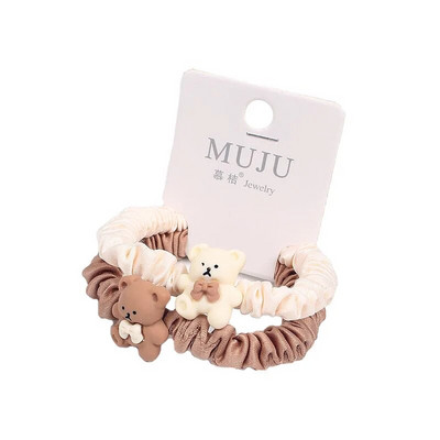 2 bucăți/set drăguț urs elastic par cravate desene animate frânghie de păr coadă de cal suport pentru păr Accesorii de păr pentru fete și femei