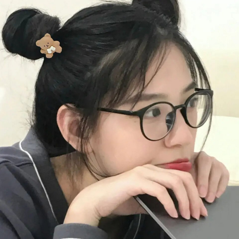 2Pcs/set Gumice za kosu sa slatkim medvjedom Vezice za kosu iz crtanog filma Konopac za kosu Držač za kosu Dodaci za kosu za djevojčice i žene