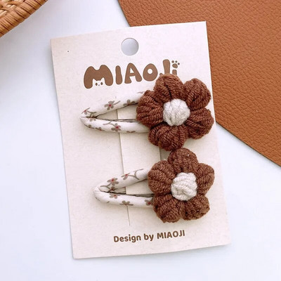 2GAB korejiešu mazuļu punktveida matu sprādzes Cute plīša BB matu sprādzes bantes meitenēm.