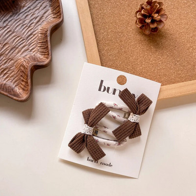 2GAB korejiešu mazuļu punktveida matu sprādzes Cute plīša BB matu sprādzes bantes meitenēm.