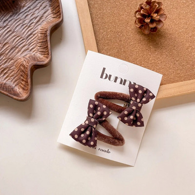 2GAB korejiešu mazuļu punktveida matu sprādzes Cute plīša BB matu sprādzes bantes meitenēm.