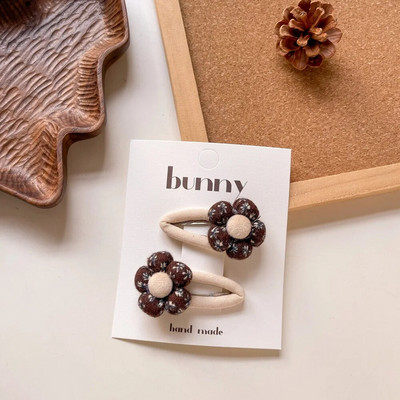 2GAB korejiešu mazuļu punktveida matu sprādzes Cute plīša BB matu sprādzes bantes meitenēm.