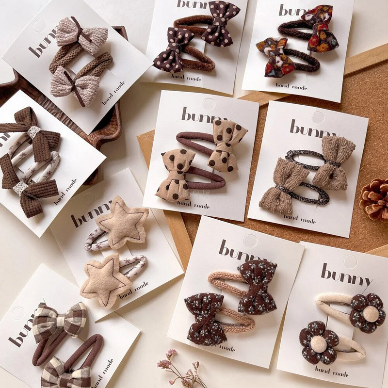 2GAB korejiešu mazuļu punktveida matu sprādzes Cute plīša BB matu sprādzes bantes meitenēm.