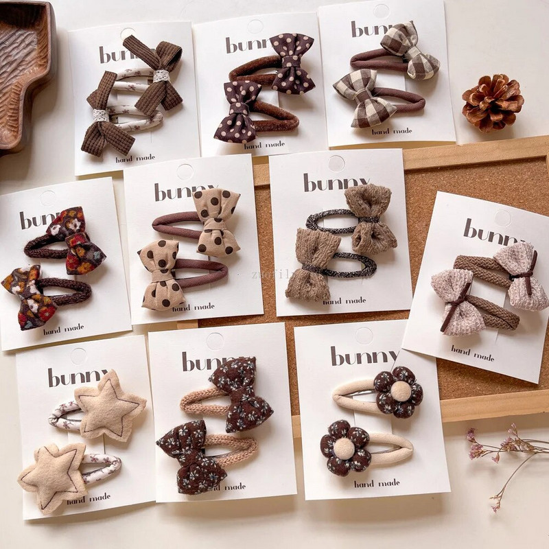 2GAB korejiešu mazuļu punktveida matu sprādzes Cute plīša BB matu sprādzes bantes meitenēm.